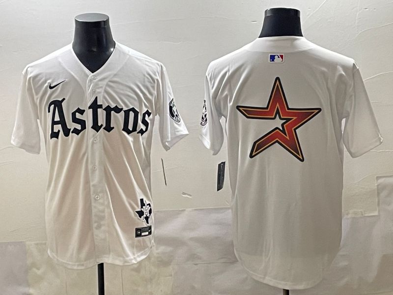 Men 2025 Houston Astros Blank White Five generations Joint Name Nike MLB Jersey style 19